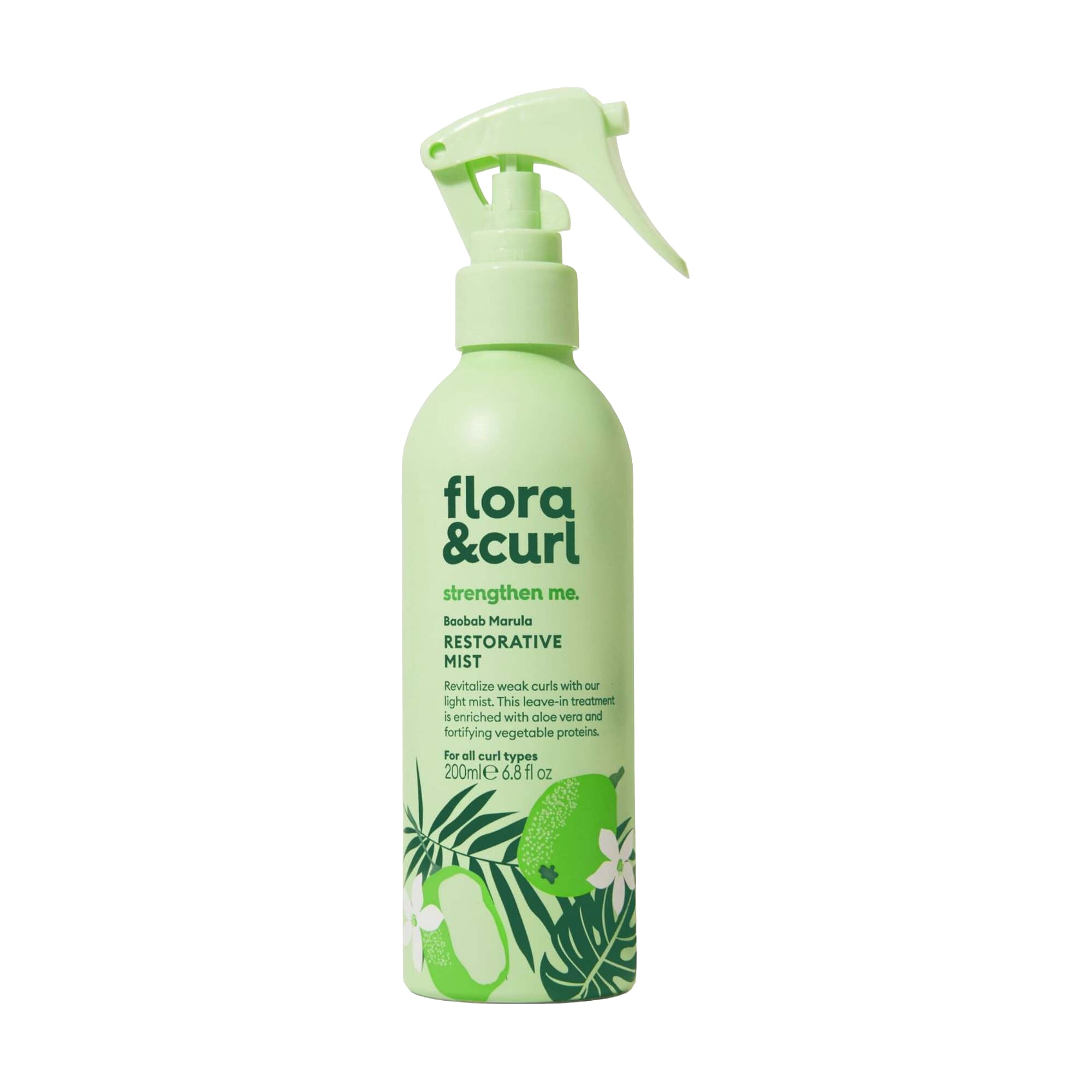 Відновлювальний спрей для волосся Flora &amp; Curl Strengthen Me Baobab Marula Restorative Mist, 200 мл